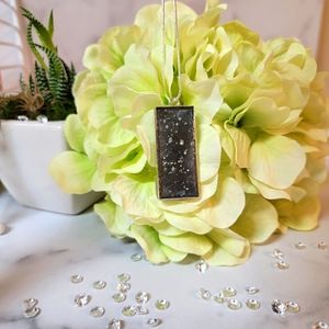 Resin filled Grey necklace on a silver plated chain